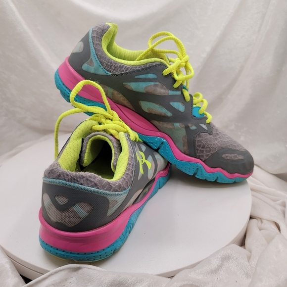 Under Armour Neon 4D Foam Heat Gear Running Gym Shoes Size 10 - Picture 3 of 10